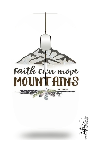  Faith can move montains Matt 17v20 Bible Blessed Art para Ratón óptico inalámbrico con receptor USB