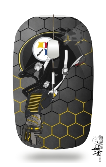  Football Helmets Pittsburgh para Ratón óptico inalámbrico con receptor USB