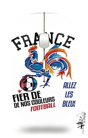  France Football Coq Sportif Fier de nos couleurs Allez les bleus para Ratón óptico inalámbrico con receptor USB