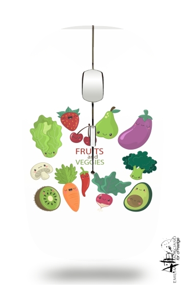  Fruits and veggies para Ratón óptico inalámbrico con receptor USB