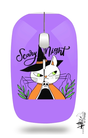  halloween cat sorcerer para Ratón óptico inalámbrico con receptor USB
