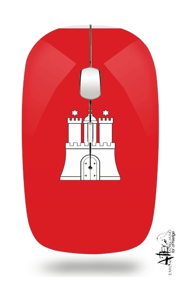 Hamburg Flag para Ratón óptico inalámbrico con receptor USB