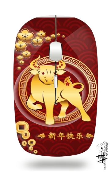  Happy The OX chinese new year  para Ratón óptico inalámbrico con receptor USB