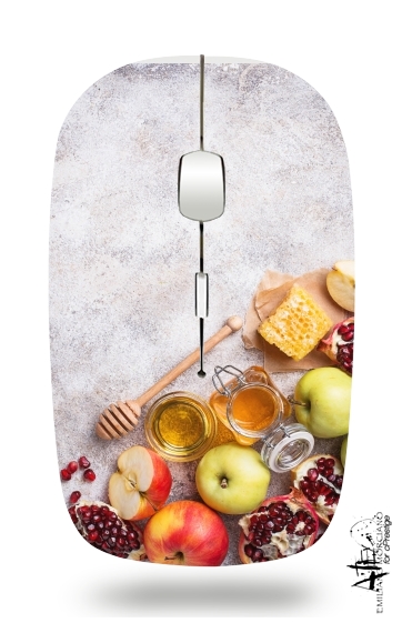  Honey Apple Pomegranate Rosh Hashana para Ratón óptico inalámbrico con receptor USB