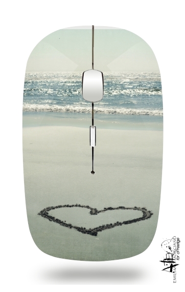  I Heart the Beach para Ratón óptico inalámbrico con receptor USB