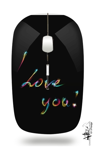  I love you - Rainbow Text para Ratón óptico inalámbrico con receptor USB