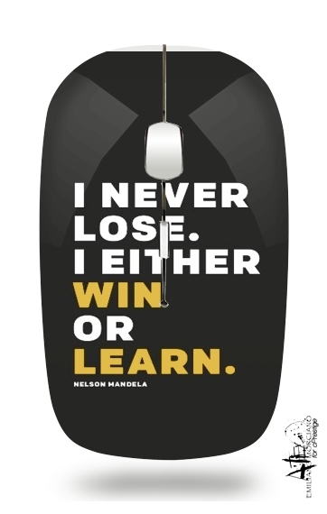  i never lose either i win or i learn Nelson Mandela para Ratón óptico inalámbrico con receptor USB