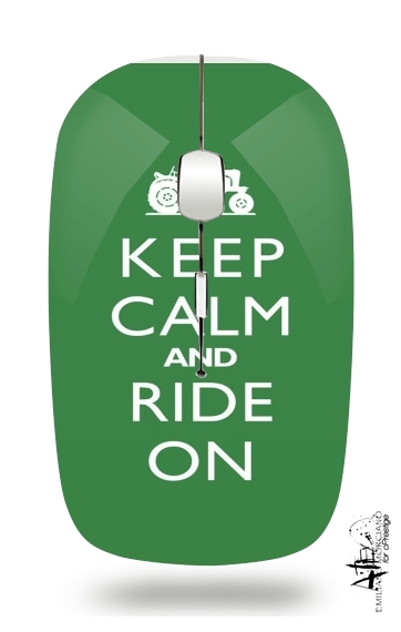  Keep Calm And ride on Tractor para Ratón óptico inalámbrico con receptor USB