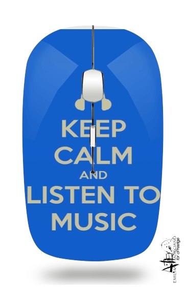  Keep Calm And Listen to Music para Ratón óptico inalámbrico con receptor USB