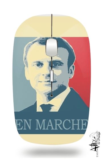 Macron Propaganda En marche la France para Ratón óptico inalámbrico con receptor USB