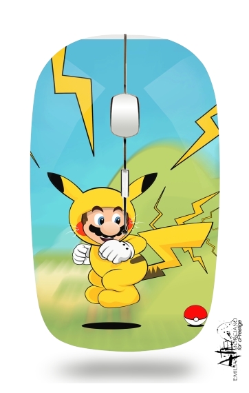  Mario mashup Pikachu Impact-hoo! para Ratón óptico inalámbrico con receptor USB