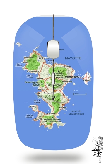  Mayotte Carte 976 para Ratón óptico inalámbrico con receptor USB
