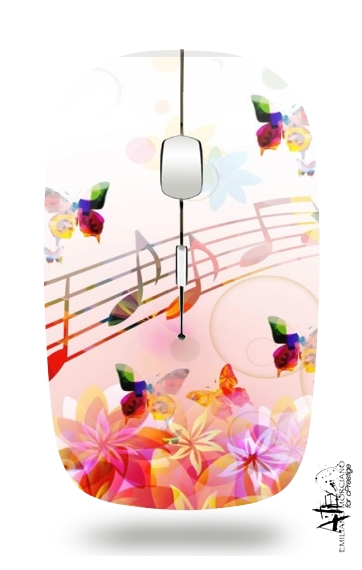  Mariposas Notas Musicales para Ratón óptico inalámbrico con receptor USB