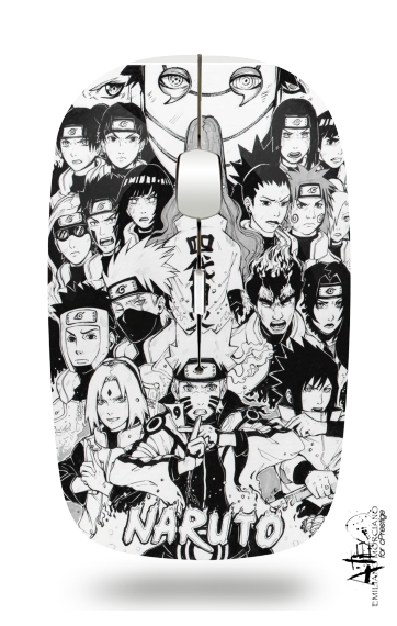  Naruto Black And White Art para Ratón óptico inalámbrico con receptor USB