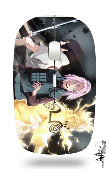  Naruto Sakura Sasuke Team7 para Ratón óptico inalámbrico con receptor USB