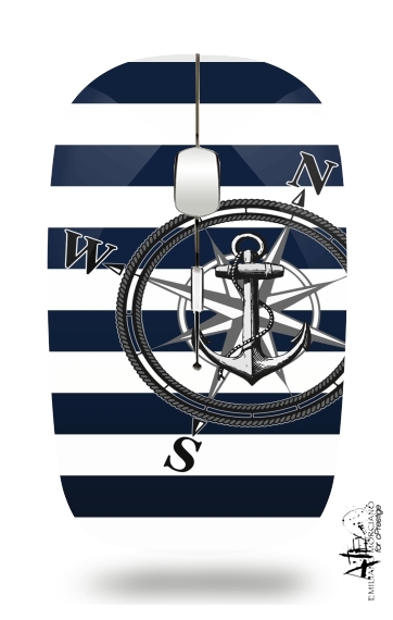  Navy Striped Nautica para Ratón óptico inalámbrico con receptor USB