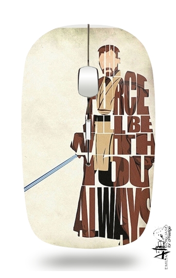  Obi Wan Kenobi Tipography Art para Ratón óptico inalámbrico con receptor USB