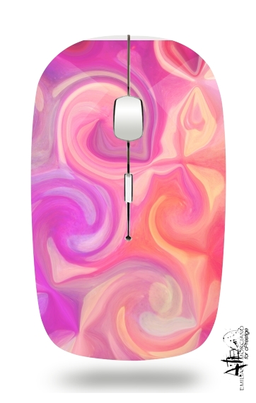  pink and orange swirls para Ratón óptico inalámbrico con receptor USB