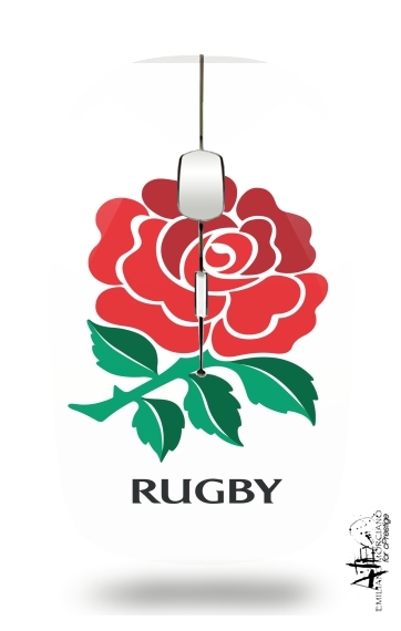  Rose Flower Rugby England para Ratón óptico inalámbrico con receptor USB