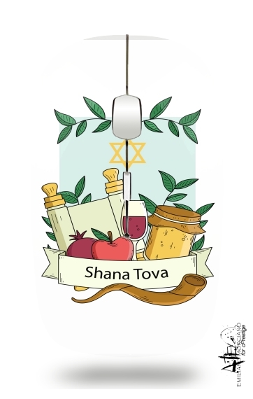  Shana tova greeting card para Ratón óptico inalámbrico con receptor USB