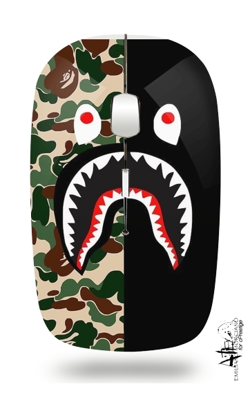  Shark Bape Camo Military Bicolor para Ratón óptico inalámbrico con receptor USB