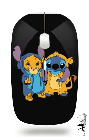  Simba X Stitch best friends para Ratón óptico inalámbrico con receptor USB