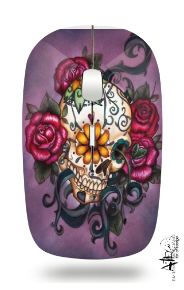  Skull flowers - púrpura para Ratón óptico inalámbrico con receptor USB