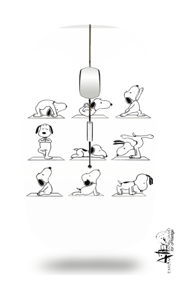  Snoopy Yoga para Ratón óptico inalámbrico con receptor USB