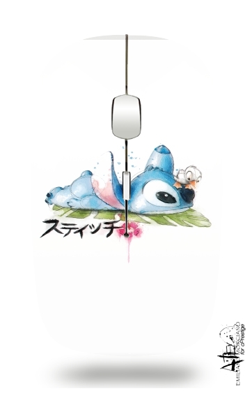  Stitch watercolor para Ratón óptico inalámbrico con receptor USB