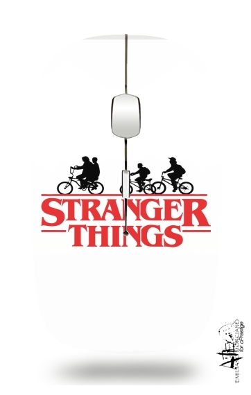  Stranger Things by bike para Ratón óptico inalámbrico con receptor USB