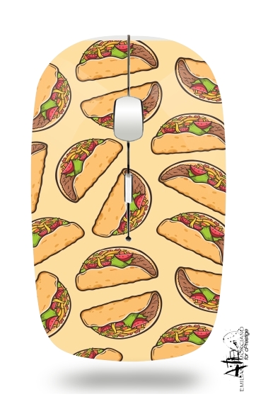  Taco seamless pattern mexican food para Ratón óptico inalámbrico con receptor USB