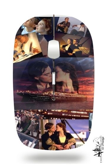  Titanic Fanart Collage para Ratón óptico inalámbrico con receptor USB