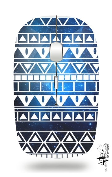 Azul Tribal Pattern azteca para Ratón óptico inalámbrico con receptor USB