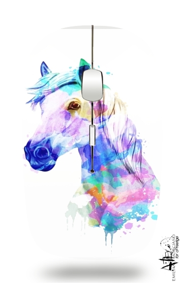  watercolor horse para Ratón óptico inalámbrico con receptor USB
