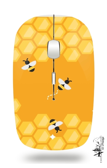  Yellow hive with bees para Ratón óptico inalámbrico con receptor USB