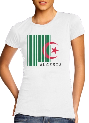  Algeria Code barre para Camiseta Mujer