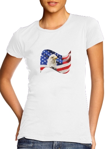  American Eagle and Flag para Camiseta Mujer