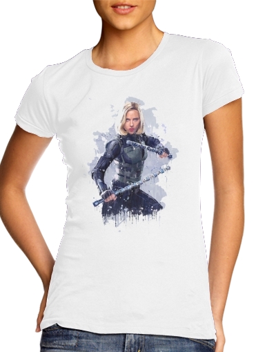  Black Widow Watercolor art para Camiseta Mujer