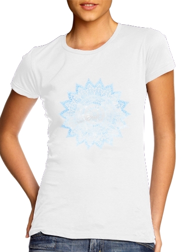  Bohemian Flower Mandala in Blue para Camiseta Mujer