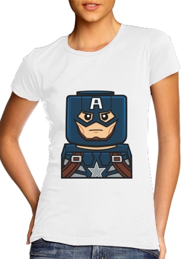  Bricks Captain America para Camiseta Mujer