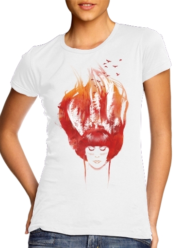 purpura- Burning Forest para Camiseta Mujer