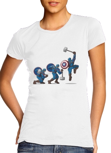  Captain America - Thor Hammer para Camiseta Mujer