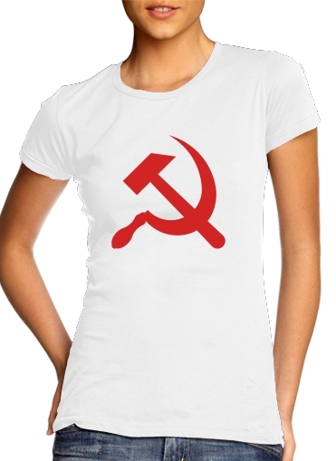 purpura- Hoz y martillo comunistas para Camiseta Mujer