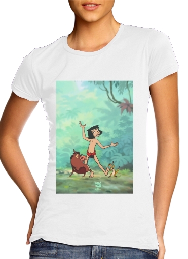 purpura- Disney Hangover Mowgli Timon and Pumbaa  para Camiseta Mujer