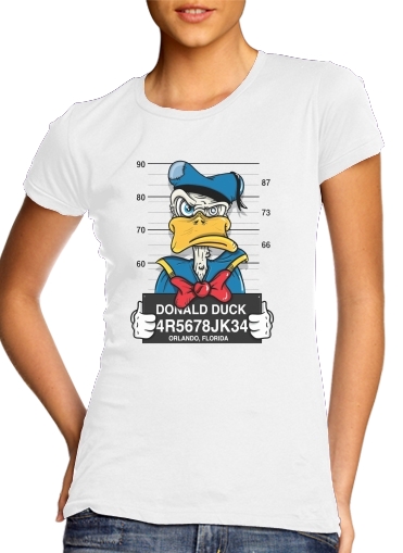  Donald Duck Crazy Jail Prison para Camiseta Mujer