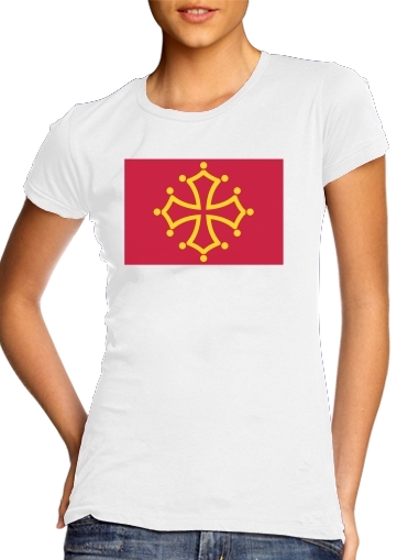  Drapeau de Midi-Pyrenees para Camiseta Mujer