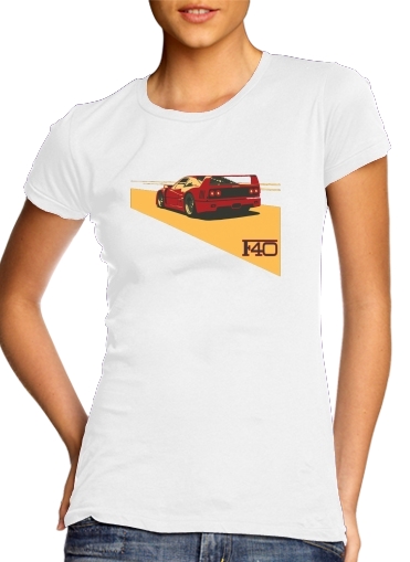  Ferrari F40 Art Fan para Camiseta Mujer