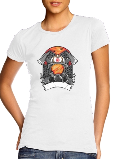  Fire Fighter Custom Text para Camiseta Mujer
