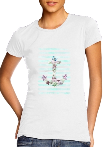  Floral Anchor in mint para Camiseta Mujer
