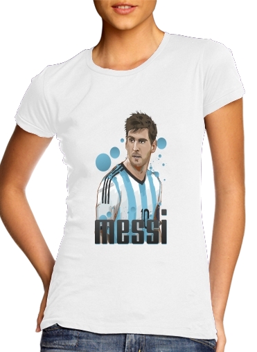  Football Legends: Lionel Messi - Argentina para Camiseta Mujer